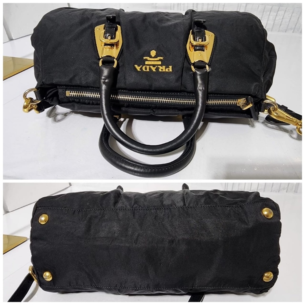 Authentic Prada Convertible Satchel Tessuto Bag Black - Picture 7 of 13